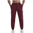 thumbnail image 1 of cllios Slim Fit Cargo Pants for Men Casual Cotton Tapered Trousers Multi Pockets Slim Fitted Elastic Waisted Jogger Pants, 1 of 8