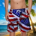 thumbnail image 1 of cllios Summer Swim Trunks for Men 4th of July Board Shorts Big & Tall Quick Dry Bathing Suits Drawstring Elastic Waist Beach Shorts Mens Patriotic Swimming Shorts, 1 of 5