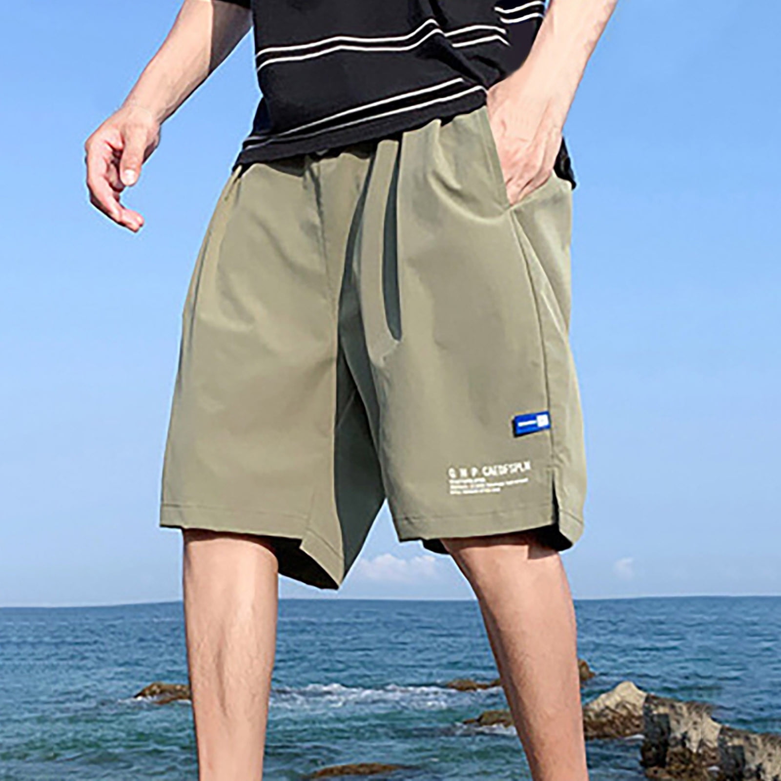 cllios Swim Trunks Men Summer Quick Dry Elastic Waist Beach Shorts Plus ...