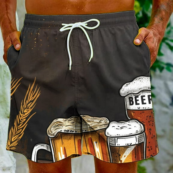 cllios Swimming Shorts for Men Oktoberfest Swim Trunks Big and Tall Elastic Waisted Surfing Shorts Quick Dry Drawstring Board Shorts with Pockets Summer Beach Pool Shorts