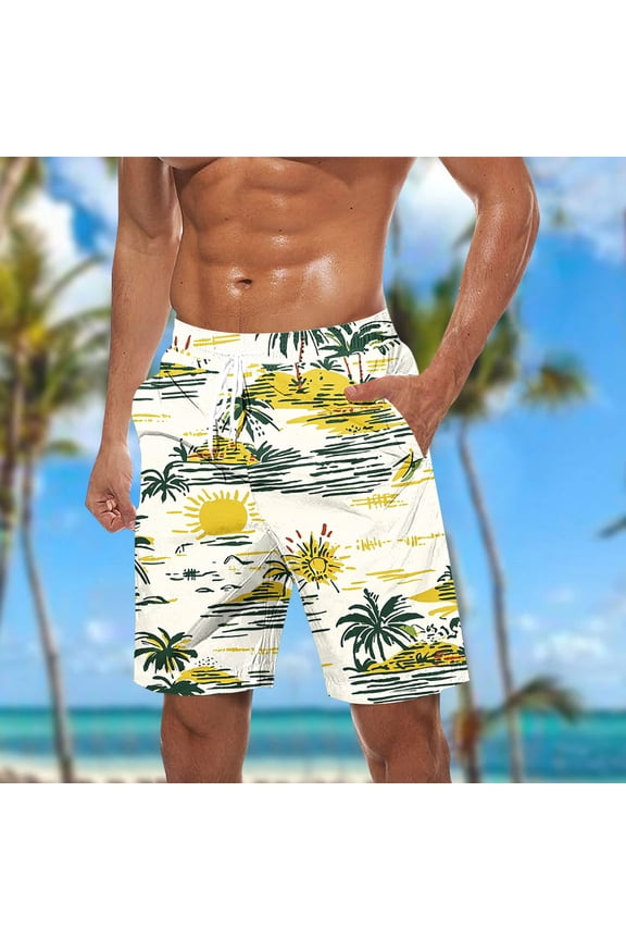 Swimming Trunks for Men Quick Dry Swim Shorts Big and Tall Elastic Waisted Bathing Suits Swimwear Lightweight Drawstring Board Shorts with Pockets Father Day Gifts for Dad