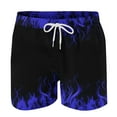 thumbnail image 1 of cllios Swimsuit for Men Trendy Drawstring Quick Dry Swim Trunks with Pockets Casual Flame Print Beach Bathing Suits Purple S, 1 of 7