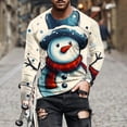 thumbnail image 1 of cllios Ugly Christmas Shirts for Men,Novelty Chirtsmas Snowman 3D Printed Long Sleeve Tshirts Big and Tall Round Neck Xmas Holiday Graphic Tees,Vacation Christmas Shirt,Mens Christmas Gift Ideas, 1 of 4