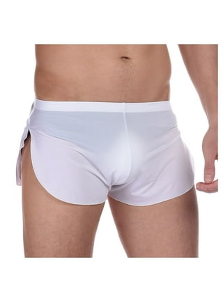 Adult Underwear Boys Plain Flat Pants Boxers Men Solid Color Men
