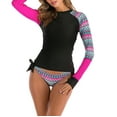 thumbnail image 1 of cllios Women Long Sleeve UV Sun UPF 50+ RashGuard Tops Two Piece Surfing Diving Swimsuit Tummy Control Conservative Swimsuit for Women 2024 Hot Pink M, 1 of 4