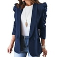 thumbnail image 1 of cllios Women's Fall Casual Blazers Puff Sleeve Lapel Open Front Work Suit Office Blazer Jackets with Pockets, 1 of 6