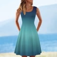 thumbnail image 1 of cllios Women's Casual Summer Tank Sleeveless Knee Length Pleated Sun Dresses Tie-Dye Gradient Rainbow Floral Print Dress for Women, 1 of 5