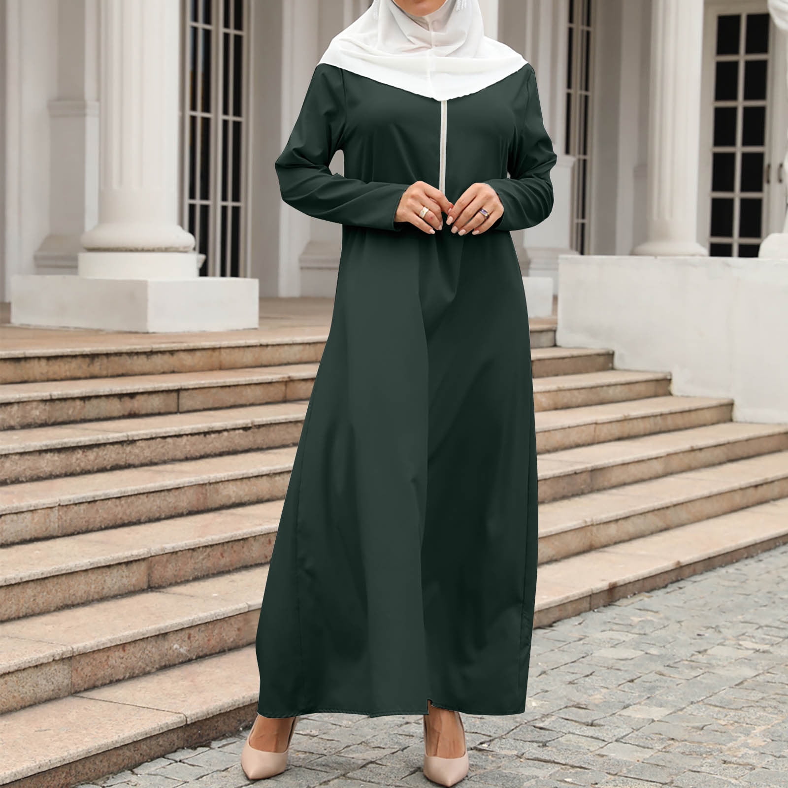 cllios Women's Muslim Maxi Dresses Summer Long Sleeves Prayer Clothes Zipper Ladies Conservative Robe Dress - Walmart.com cllios Women's Muslim Maxi Dresses Summer Long Sleeves Prayer Clothes Zipper Ladies Conservative Robe Dress - Walmart.com
