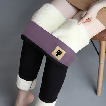 cllios Women's Sherpa Lined Leggings Fuzzy Fleece Thermal Pants Tummy Control Workout Tights Winter Thick Warm Pants for Cold Weather