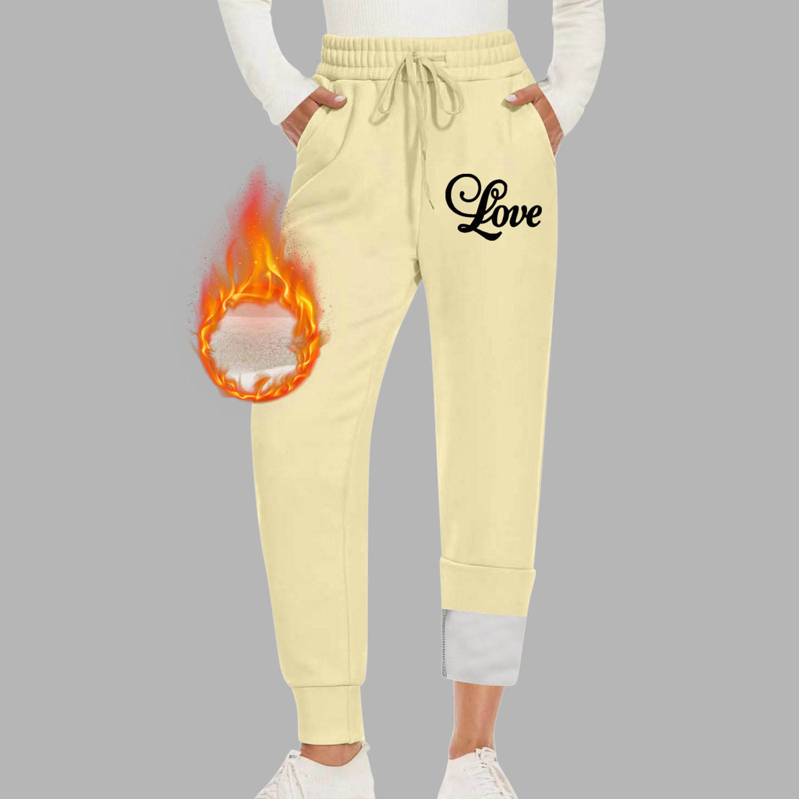 cllios Womens Fleece Lined Sweatpants Winter Thick Warm Pants Sherpa