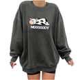 thumbnail image 1 of cllios Womens Oversized Sweatshirt Crewneck Cow Graphic Top Comfy Cute Pullover Sweatshirt Long Sleeve Dressy Casual Shirt Blouse, 1 of 7