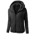 thumbnail image 1 of cllios Womens Sherpa Hoodies Zip Up Plush Jacket Casual Long Sleeve Slim Fit Outwear Winter Warm Hooded Jackets with Pockets, 1 of 3