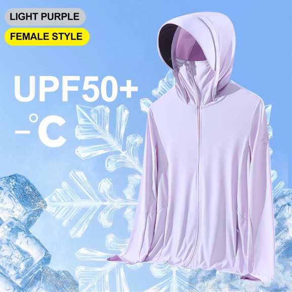 cllios Womens Sun Shirts Plus Size Hooded UPF 50  Long Sleeve Fishing Shirt Full Zip UV Protection Rash Guard with Mask and Detachable Hood