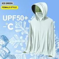 cllios Womens Sun Shirts Plus Size Hooded UPF 50 Long Sleeve Fishing Shirt Full Zip UV Protection Rash Guard with Mask and Detachable Hood