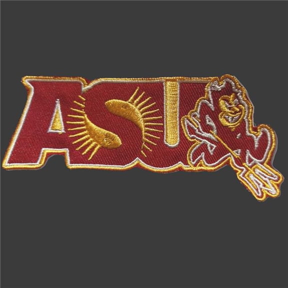 cloth hook and eye 0196-3 3 x 1.75 in. NCAA Arizona State University Arizona State Sun Devils Embroidered Patch