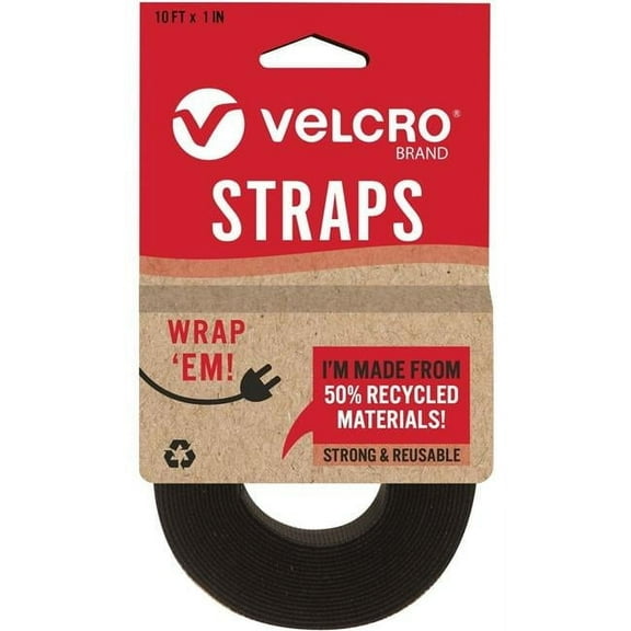 cloth hook and eye  10 x 1 in. Eco Adjustable Strap, Black