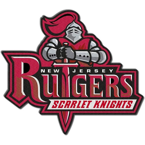 cloth hook and eye  3 x 2.5 in. NCAA Rutgers University Rutgers Scarlet Knights Embroidered Patch