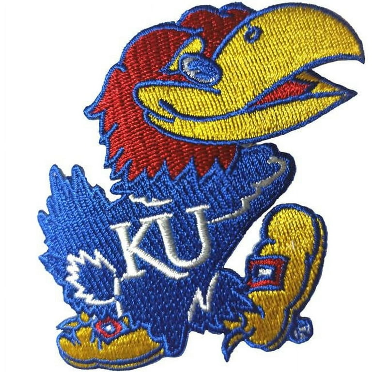 【Sobaq】SH Patch Stadium JK cloth hook and eye 42523 3 x 2.75 in. NCAA Kansas Jayhawks