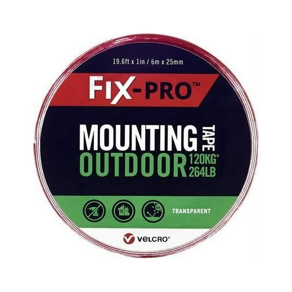 cloth hook and eye Brand 2005998 1 in. x 19.5 ft. Fix-Pro Outdoor Mounting Tape, Clear