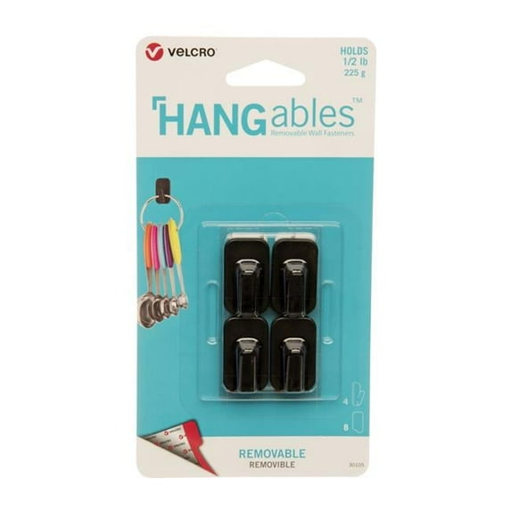 cloth hook and eye Brand HanGables Removable Micro Hooks, Black - 0.5 lbs - Pack of 4