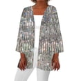 thumbnail image 1 of successthop Summer Cardigans for Women Lightweight 3/4 Sleeve Regular Open Front Cardigans Without Hoodie Solid Beach Vacation Wear Silver L, 1 of 5