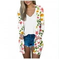 thumbnail image 1 of successthop Long Cardigans for Women Summer Long Sleeve Tunic with Pockets Open Front Cardigans Without Hoodie Flowers Lightweight Beach Vacation Wear Pink XL, 1 of 5