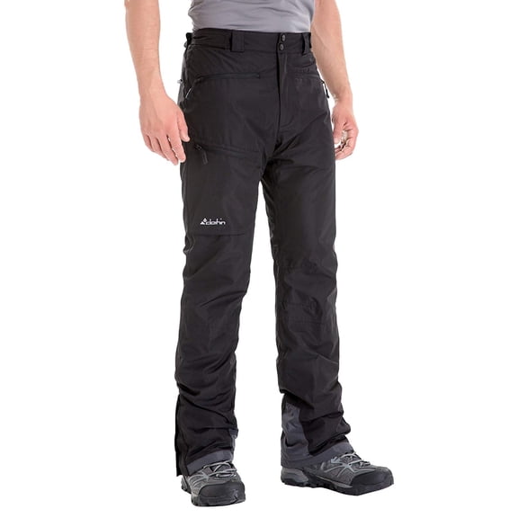 Clothin Men's Insulated Ski Pant Fleece-Lined Waterproof Snow Pants Black 2XL(Regular Fit)