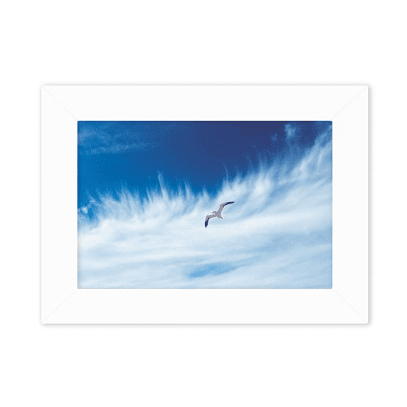 clouds bird blue photo mount frame picture art painting desktop 5x7 inch