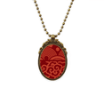 thumbnail image 1 of clouds waves pattern chinese japanese style antique necklace vintage bead pendant keychain, 1 of 3