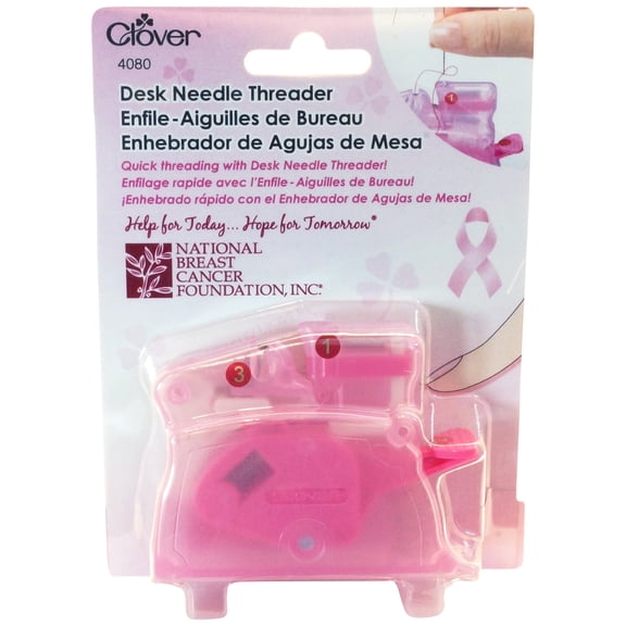 clover 4080 desk needle threader, pink