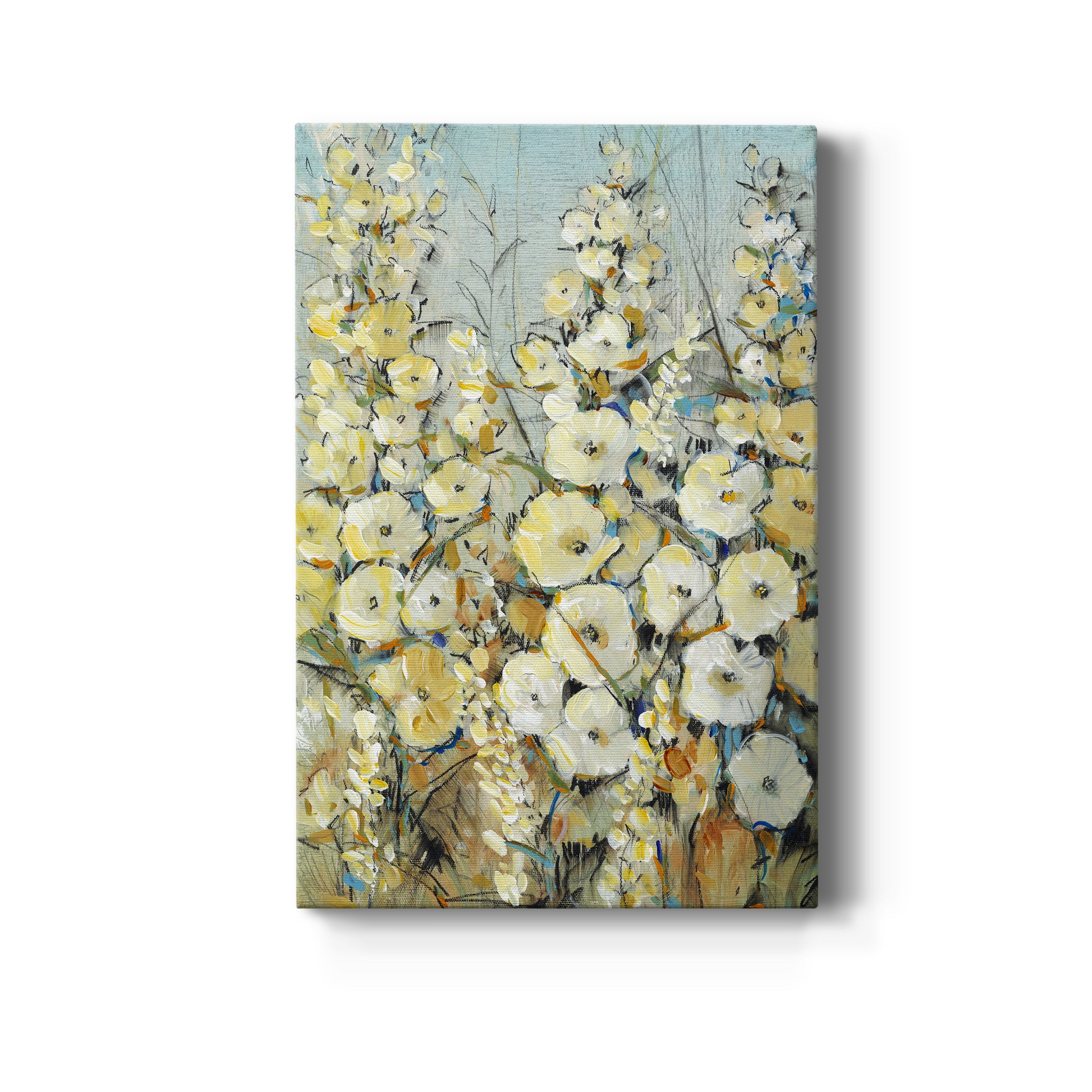 Cluster of Hollyhock I Premium Gallery Wrapped Canvas - Ready to Hang