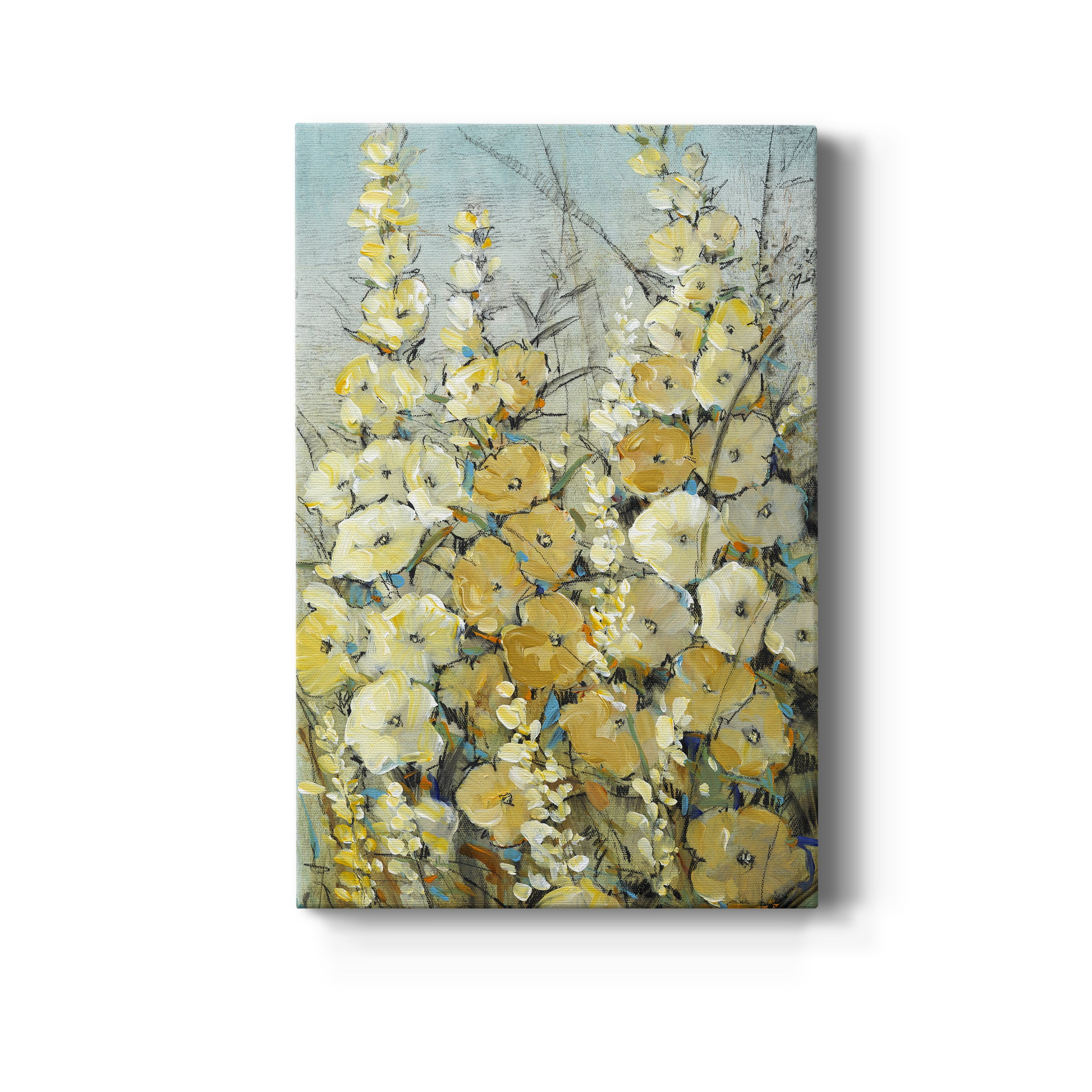 Cluster of Hollyhock II Premium Gallery Wrapped Canvas - Ready to Hang