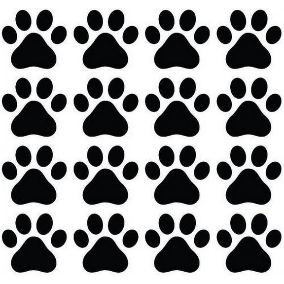 cmi356 dog paw prints - matte finish vinyl decal sticker for walls, electronics (black, 16)