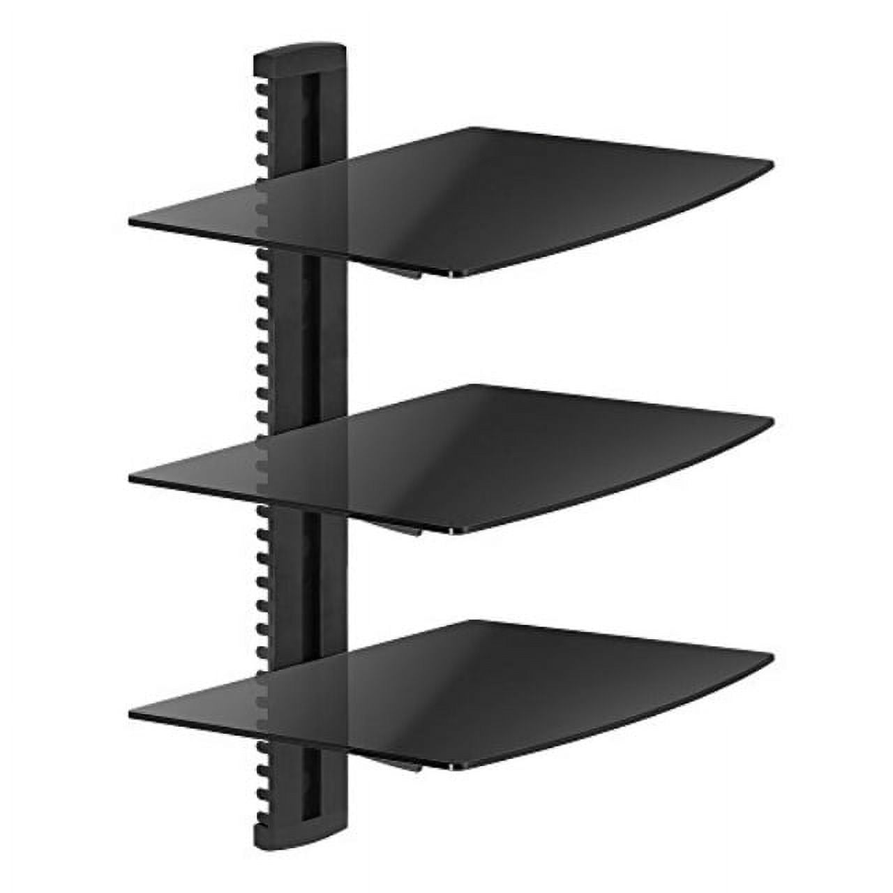 cmple adjustable 3 shelf floating wall mount tempered glass 3 shelves