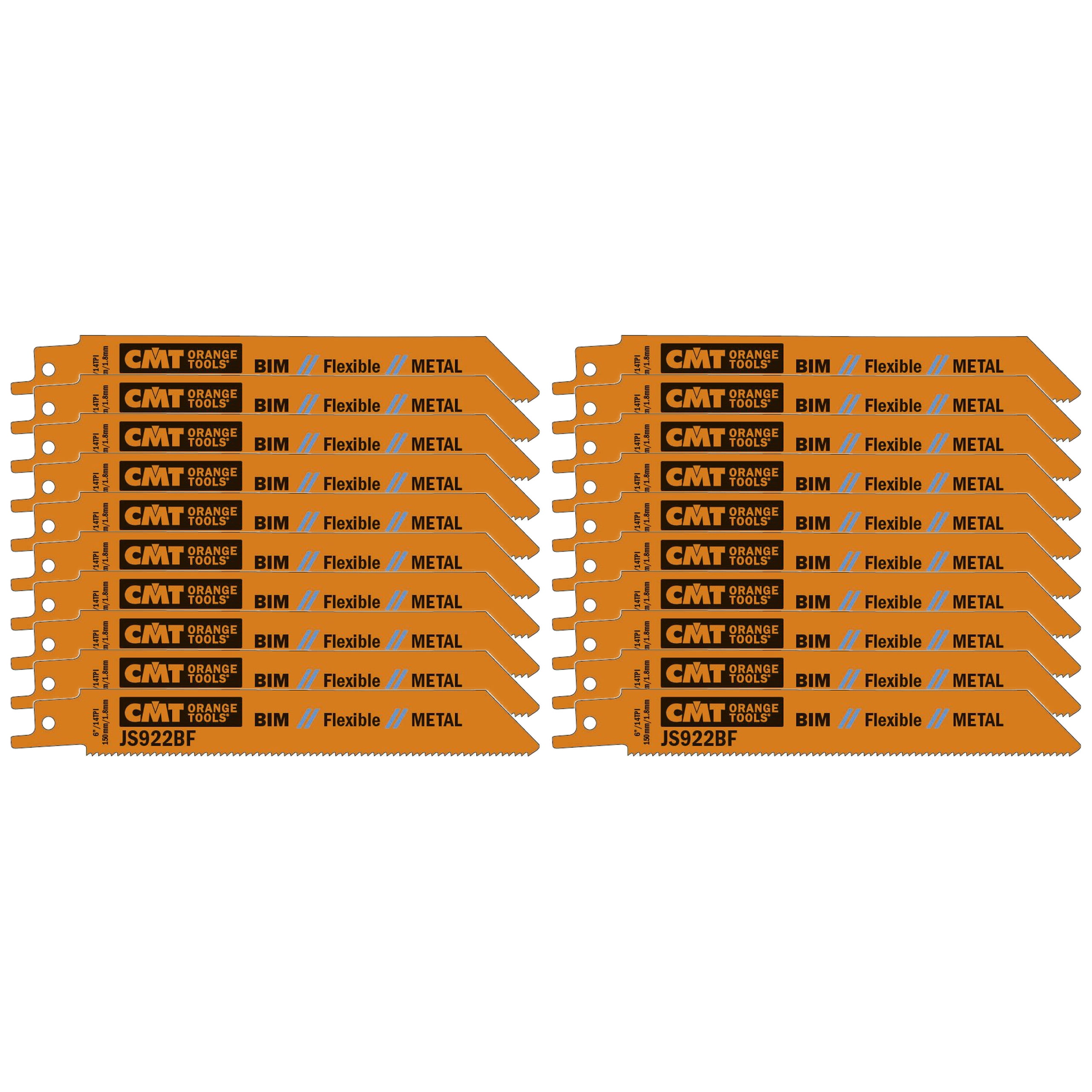 CMT JS922BF-20 (20-Pack) 14 TPI Bi-metal Saw Blades for Reciprocating Saws