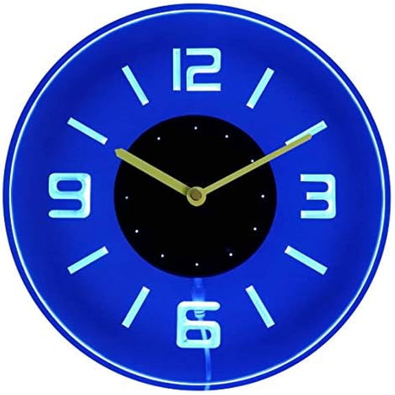 cnc2001-b Round Numerals Illuminated Edge Lit Bar Beer Neon Sign Wall Clock with LED Night Light$$Home Decor, Kitchen, & Other