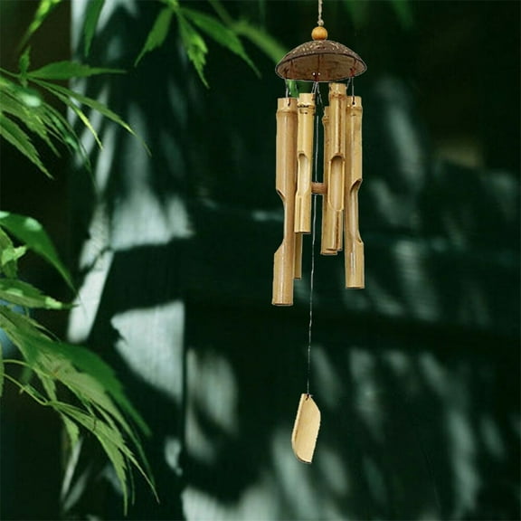 coappsuiop wind chimes bamboo wind chimes and coconut fair trade wind chime outdoor by gifts 46cm long