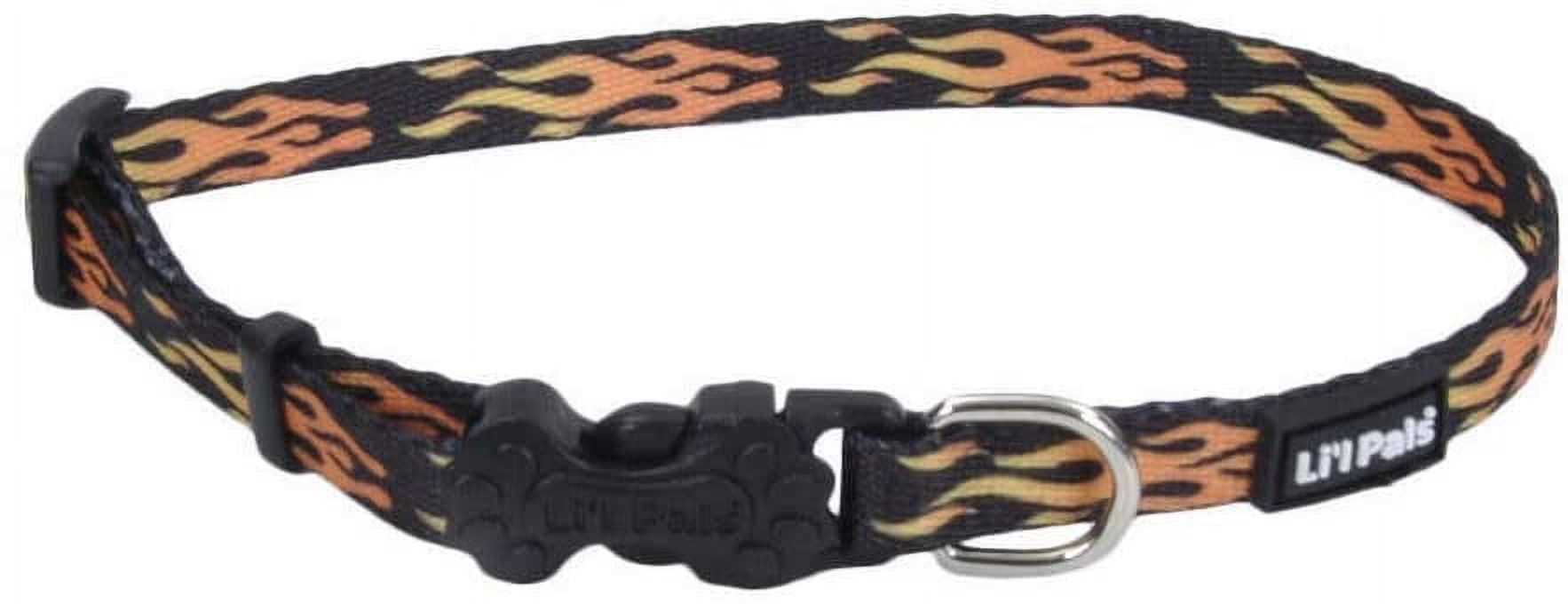 coastal pet products, inc. 6622 li`l pals 12 inch x 5/16 inch adjustable collar flames black