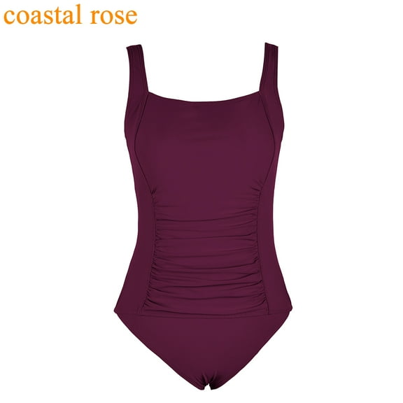 coastal rose Women's One Piece Swimsuit Tummy Control Swimwear