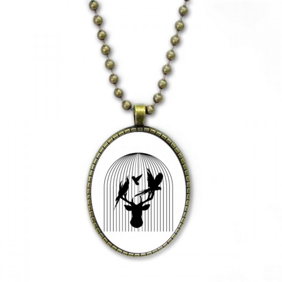 cockatoo antler ecology art deco fashion necklace vintage chain bead pendant jewelry collection