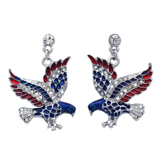 cocojewelry 4th of July USA American Flag Patriotic Spirit Eagle Earrings