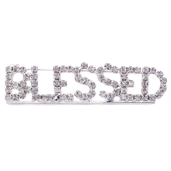 cocojewelry BLESSED LETTER WORD Christian Brooch Pin