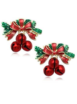 6pcs Christmas New Year Bell Bowknot Charms for Nails, Red Bow Charms for Jewelry, Jewels Making, Alloy Charms for Earring Bracelets Necklace