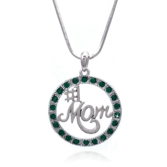 cocojewelry Number One MOM Circle of Love Pendant Necklace Mother's Day Gift
