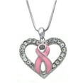 thumbnail image 1 of cocojewelry Pink Ribbon Heart Fight Against Breast Cancer Pendant Necklace, 1 of 3