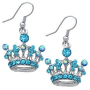 COCOJEWELRY Queen Princess Crown Tiara Charm Hook Dangle Earrings