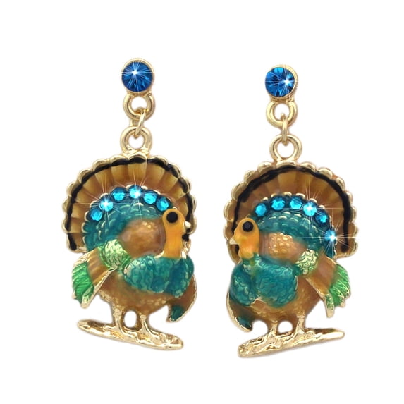cocojewelry Turkey Dangle Earrings Thanksgiving Halloween Jewelry