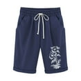 thumbnail image 1 of cocoloan Womens Elastic Waist Drawstring Shorts Summer Casual Floral Print Beach Shorts Work Shorts Lounge Shorts Pants with Pockets, 1 of 3