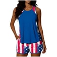 thumbnail image 1 of cocolona 4th of July Patriotic Tankini Swimsuits for Women Independence Day Two Piece Modest Bathing Suit with Boyshorts Holiday Vacation Beach Swimwear, 1 of 6