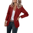 thumbnail image 1 of cocolona Blazer for Women Open Front Lapel Long Sleeve Button Suit Jacket Business Work Office Blazer, 1 of 5